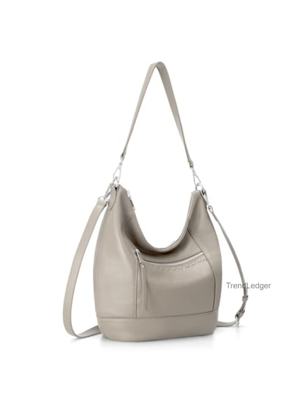 Genuine Leather Crossbody Hobo Purse Soft Lightweight Handbag 2 Straps